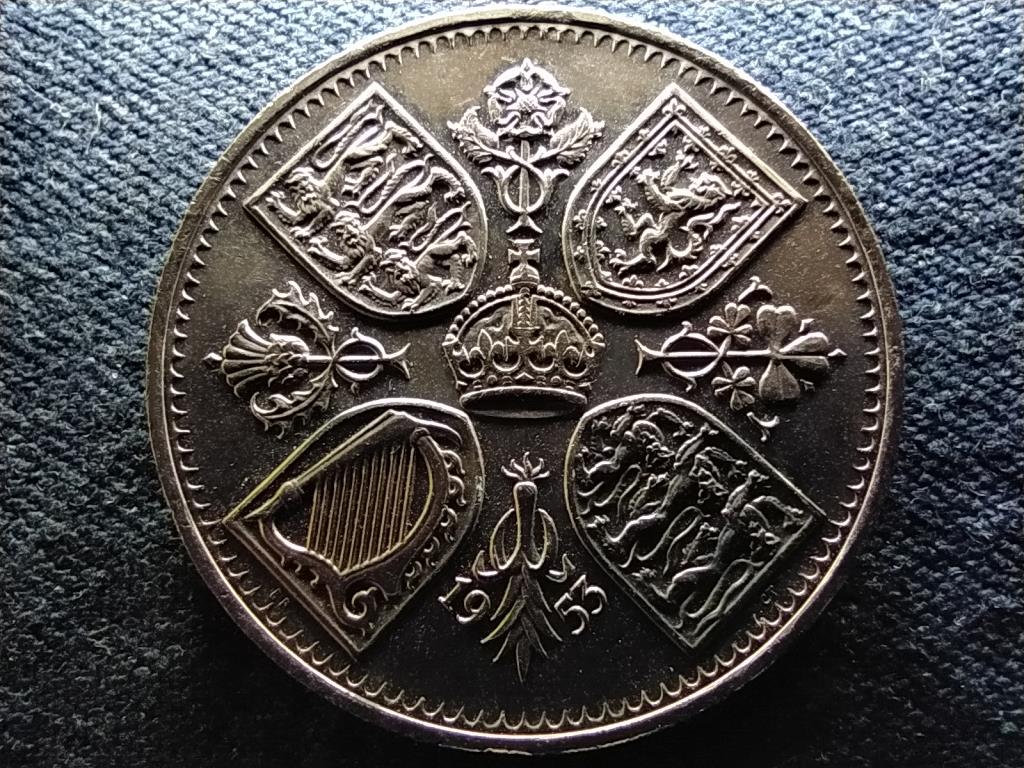Anglia II. Erzs&eacute;bet megkoron&aacute;z&aacute;sa 5 Shilling