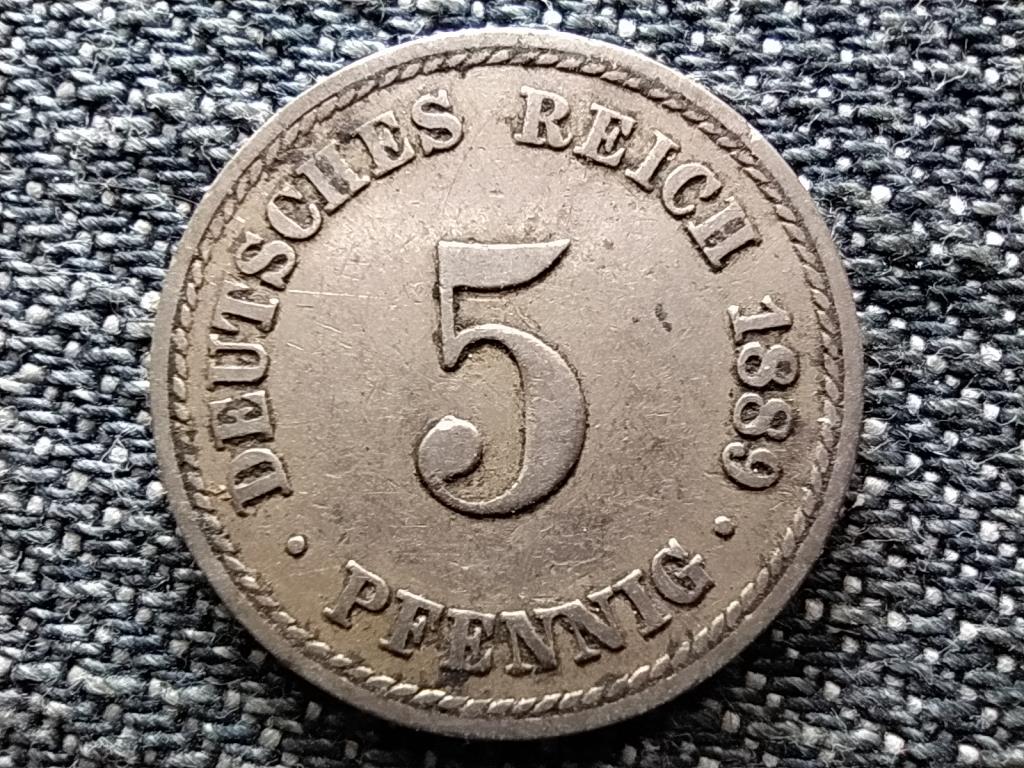 N&eacute;metorsz&aacute;g M&aacute;sodik Birodalom I. Vilmos (1871-1888) 5 Pfennig