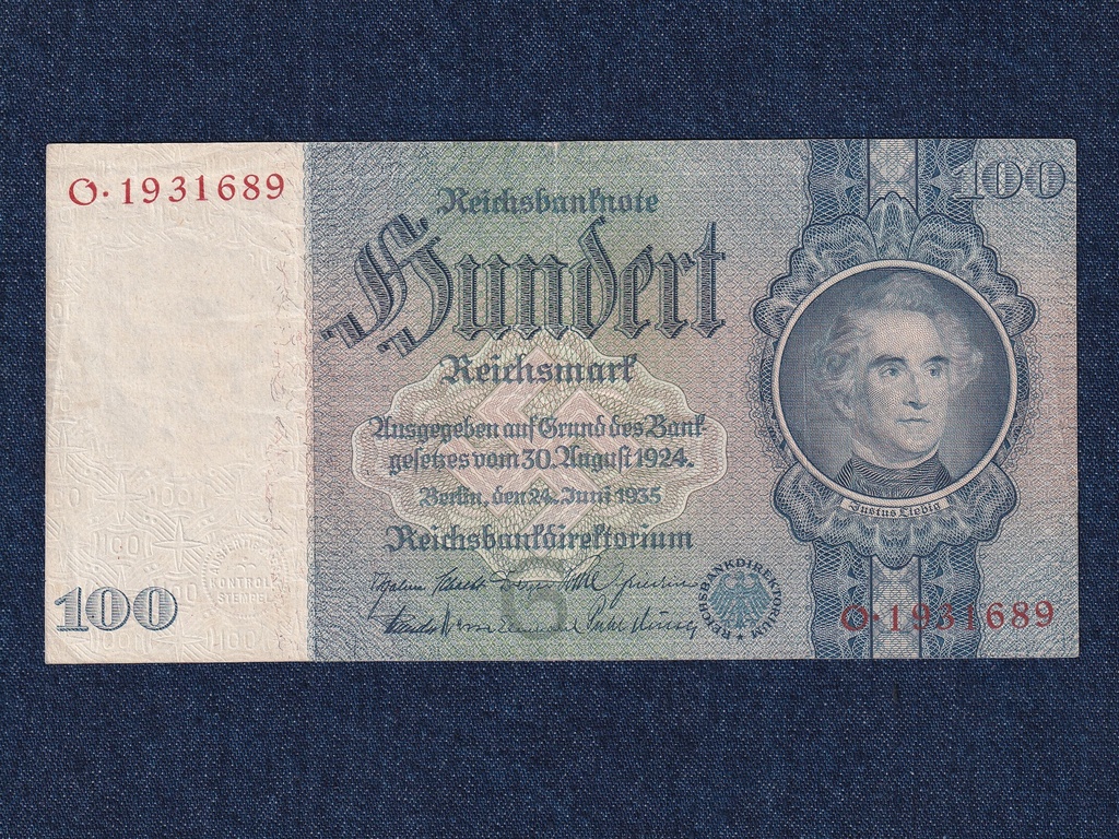 N&eacute;metorsz&aacute;g Weimari K&ouml;zt&aacute;rsas&aacute;g (1919-1933) 100 birodalmi m&aacute;rka bankjegy