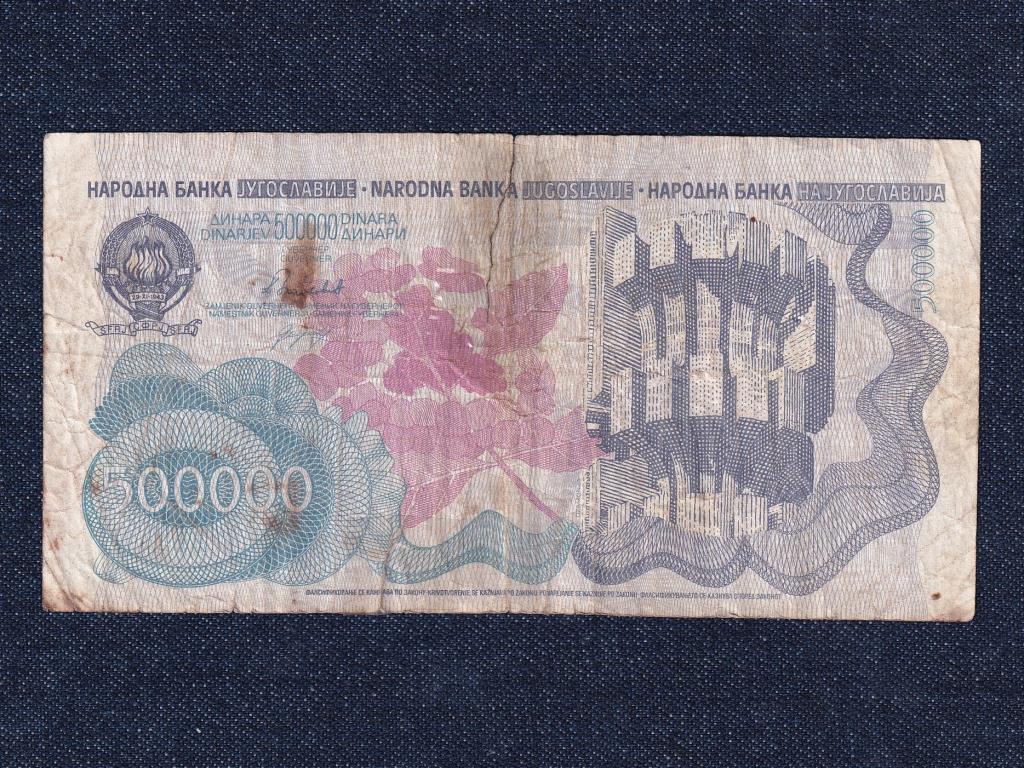Jugoszl&aacute;via 500000 D&iacute;n&aacute;r bankjegy