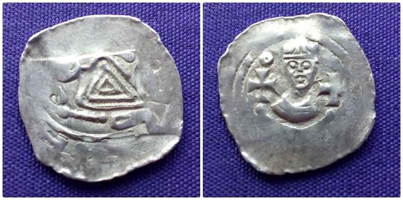 Ausztria Salzburgi P&uuml;sp&ouml;ks&eacute;g II. Eberhard (1200-1246) ez&uuml;st 1 Pfennig (Friesach)