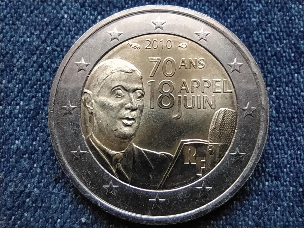 Franciaorsz&aacute;g 70 &eacute;ves DeGaulle r&aacute;di&oacute;s felh&iacute;v&aacute;sa 2 Euro