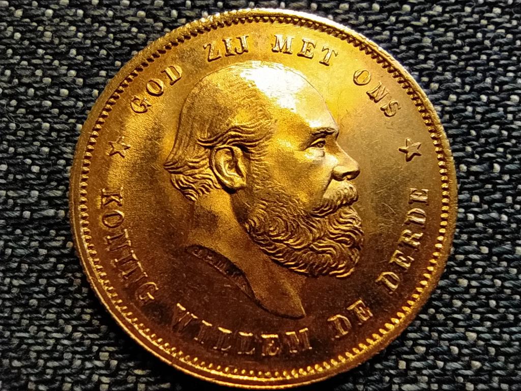 Hollandia III. Vilmos (1849-1890) .900 arany 10 Gulden 6,729g
