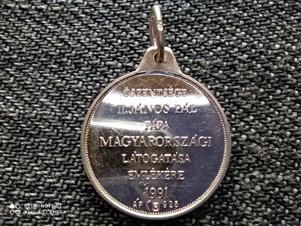 II. J&aacute;nos P&aacute;l p&aacute;pa magyarorosz&aacute;gi l&aacute;togat&aacute;sa .925 ez&uuml;st med&aacute;l