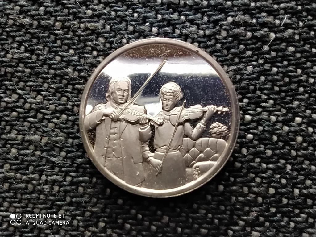 Belgium T&ouml;rt&eacute;nelmi mini &eacute;rem 1830-1980 1913 Eug&egrave;ne Ysaye .925 ez&uuml;st