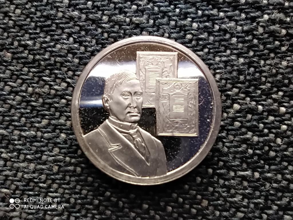 Belgium T&ouml;rt&eacute;nelmi mini &eacute;rem 1830-1980 1910 Maeterlinck Nobel d&iacute;j .925 ez&uuml;st