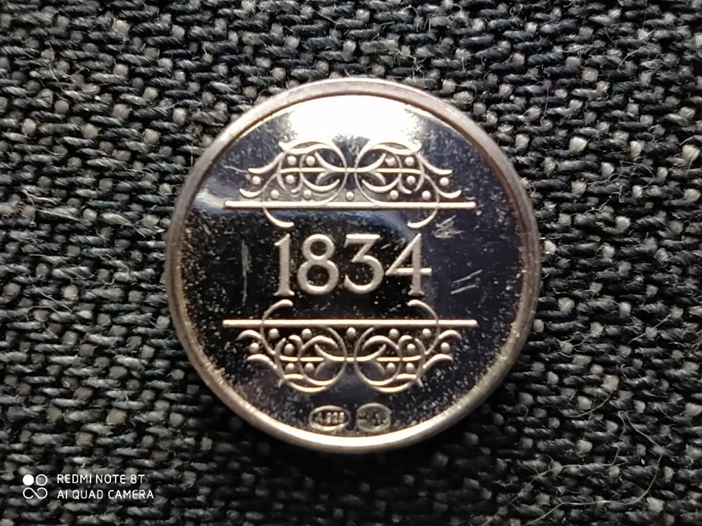 Belgium T&ouml;rt&eacute;nelmi mini &eacute;rem 1830-1980 1834 .925 ez&uuml;st
