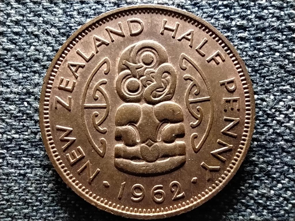 &Uacute;j-Z&eacute;land II. Erzs&eacute;bet maori med&aacute;l 1/2 Penny