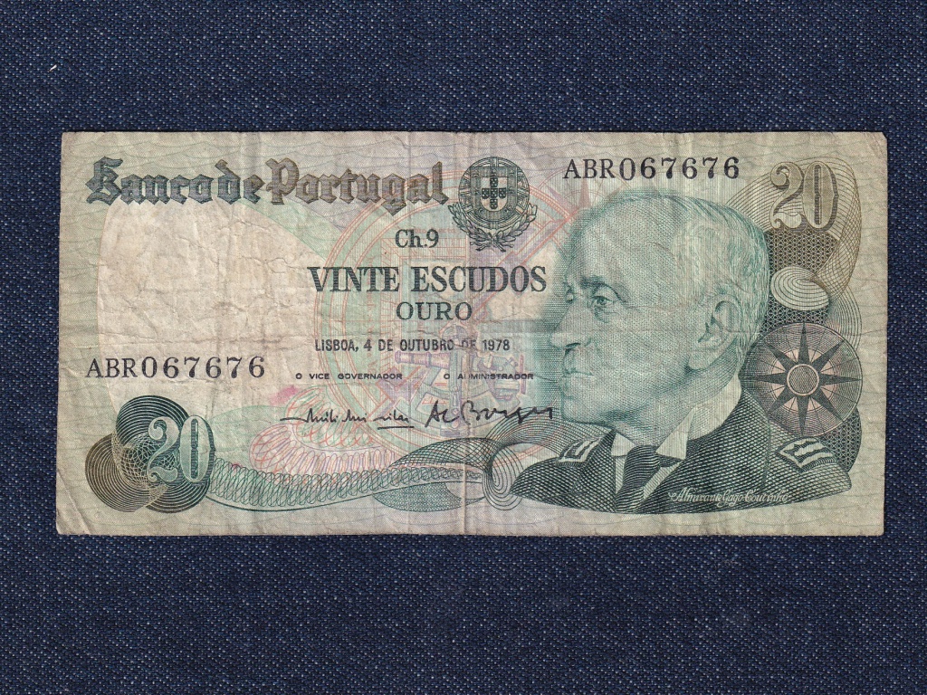 Portug&aacute;lia 20 Escudo bankjegy