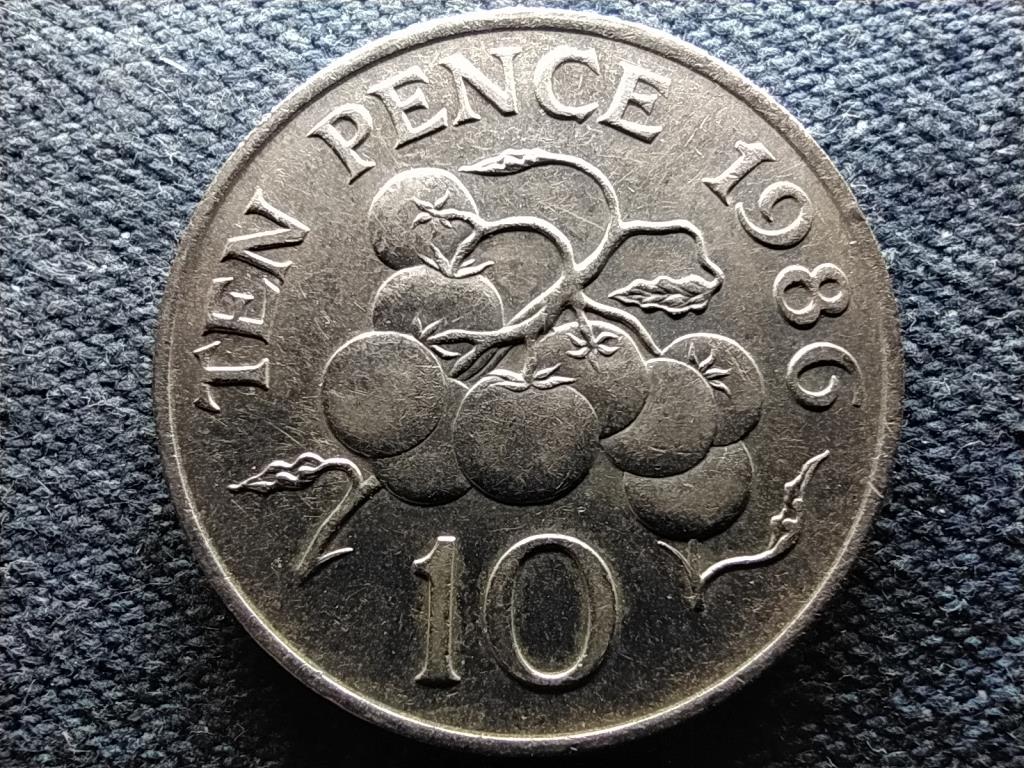 Guernsey II. Erzs&eacute;bet paradicsom pal&aacute;nta 10 penny