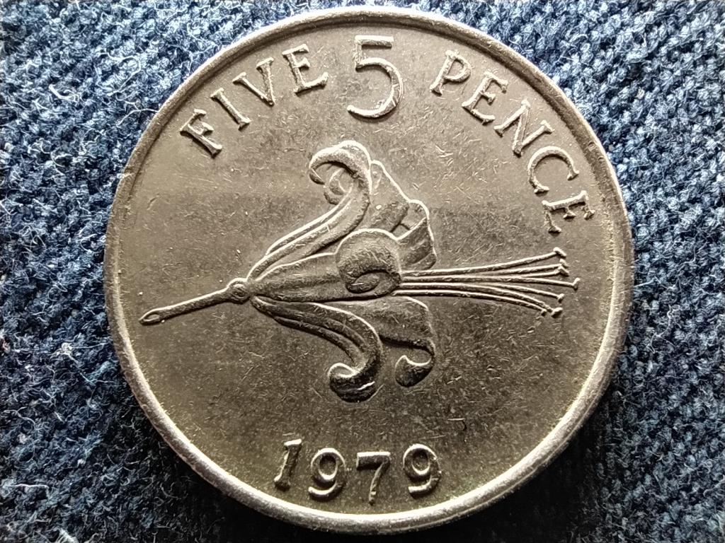 Guernsey II. Erzs&eacute;bet liliom 5 penny