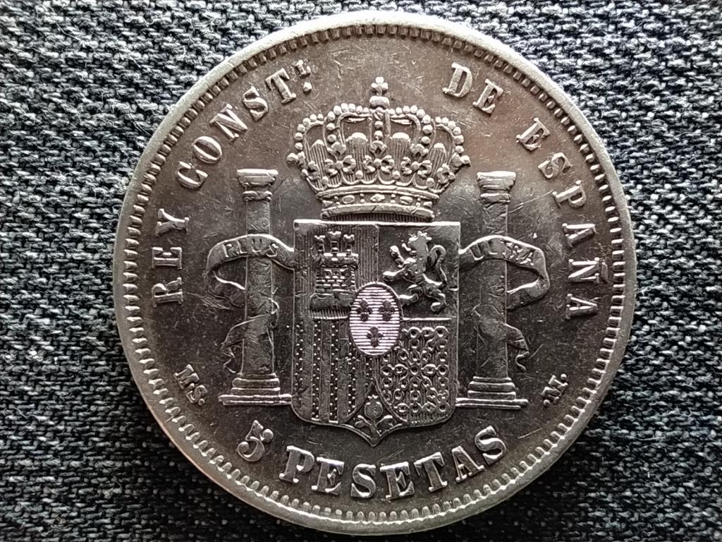Spanyolorsz&aacute;g XII. Alfonz (1874-1885) .900 ez&uuml;st 5 Peseta