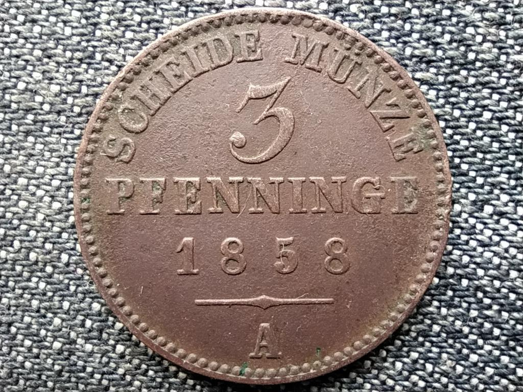Poroszorsz&aacute;g IV. Frigyes Vilmos (1840-1861) 3 Pfenning