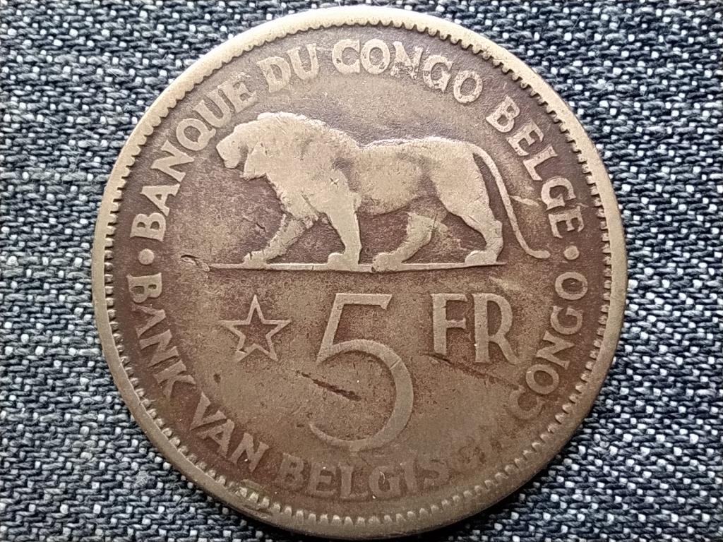 Belga-Kong&oacute; (Zaire) III. Lip&oacute;t (1934-1951) 5 frank