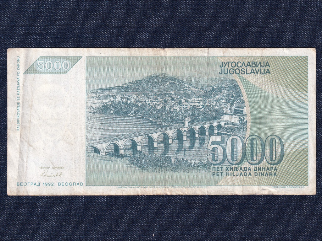 Jugoszl&aacute;via 5000 D&iacute;n&aacute;r bankjegy