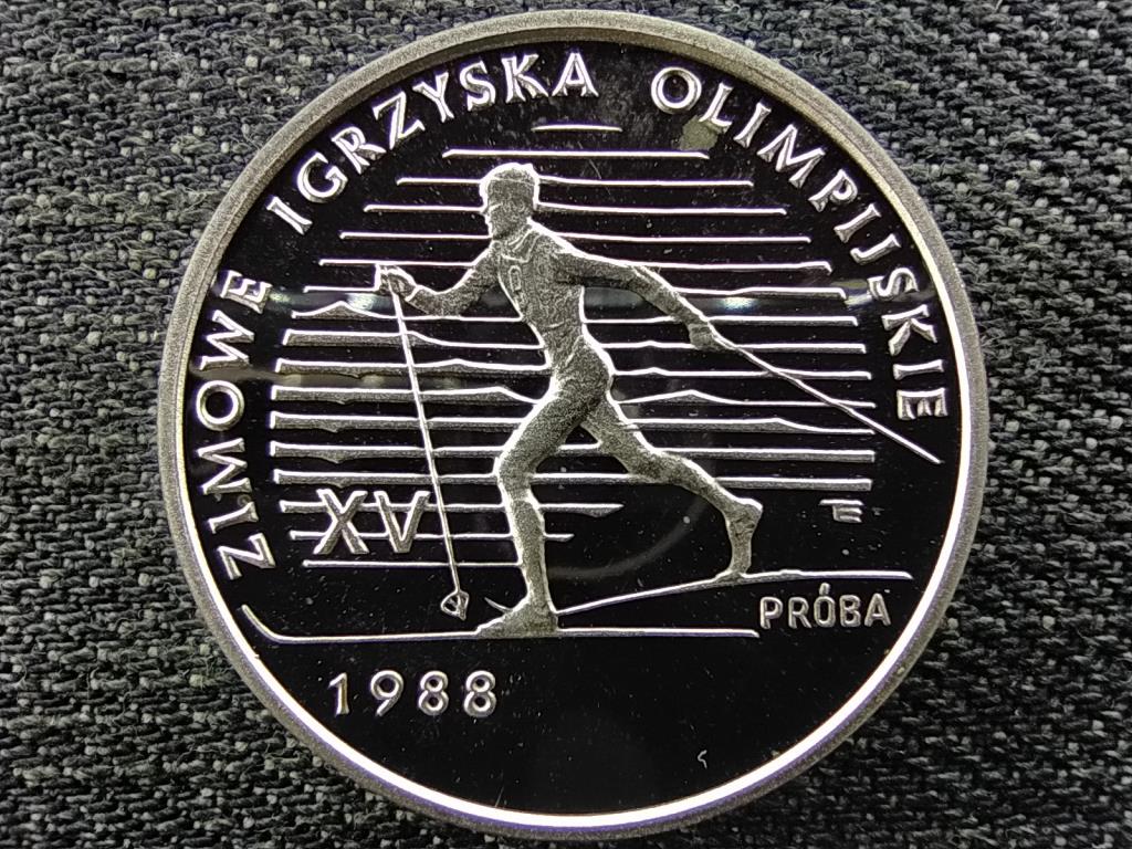 Lengyelorsz&aacute;g Calgary t&eacute;li olimpia 1988 .750 ez&uuml;st 1000 Zloty pr&oacute;baveret