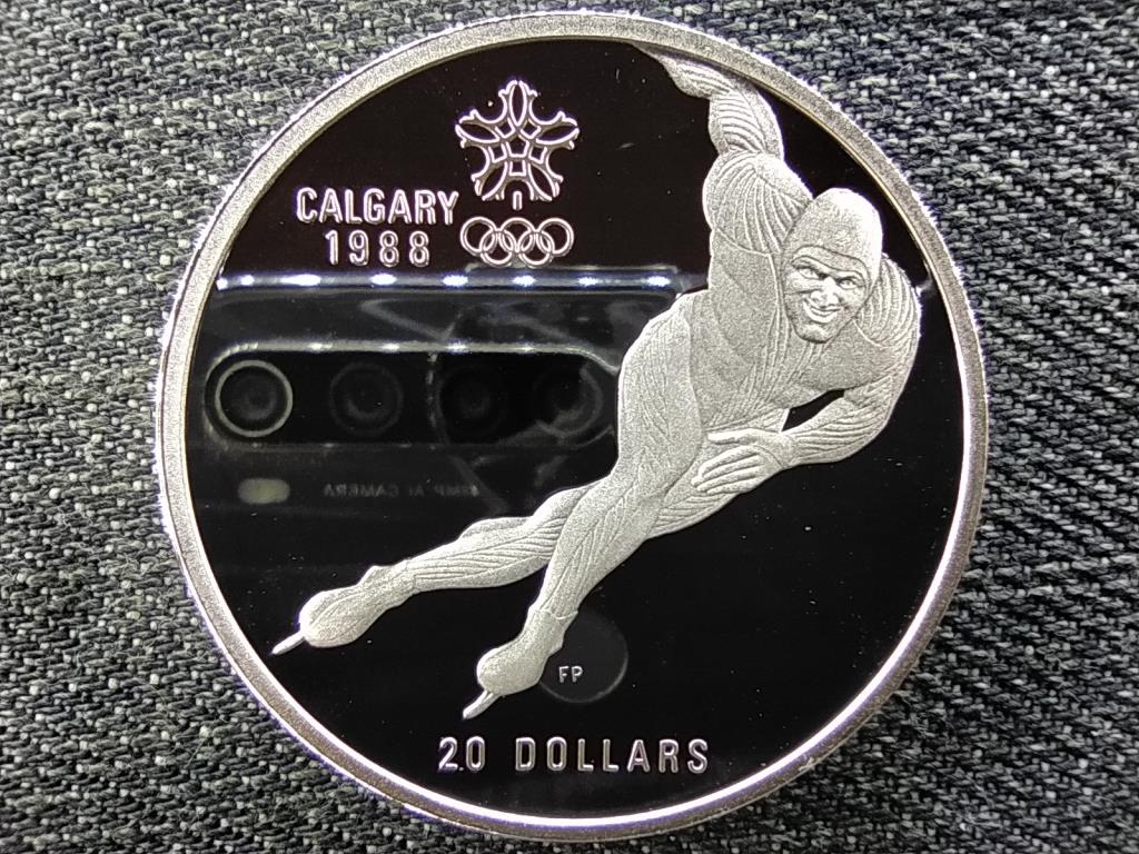 Kanada T&eacute;li olimpia Calgary gyorskorcsolya .925 ez&uuml;st 20 Doll&aacute;r