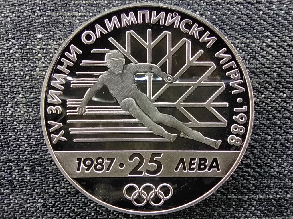 Bulg&aacute;ria 15. T&eacute;li Olimpiai J&aacute;t&eacute;kok, Calgary 1988 .925 ez&uuml;st 25 Leva