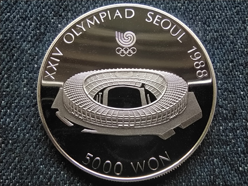 D&eacute;l-Korea Olimpiai J&aacute;t&eacute;kok Sz&ouml;ulban 1988 Olimpiai Stadion .925 ez&uuml;st 5000 won