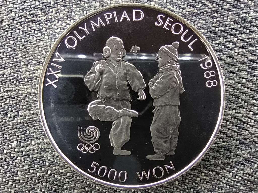 D&eacute;l-Korea Olimpiai J&aacute;t&eacute;kok Sz&ouml;ulban 1988 Jegi Chagi .925 ez&uuml;st 5000 won