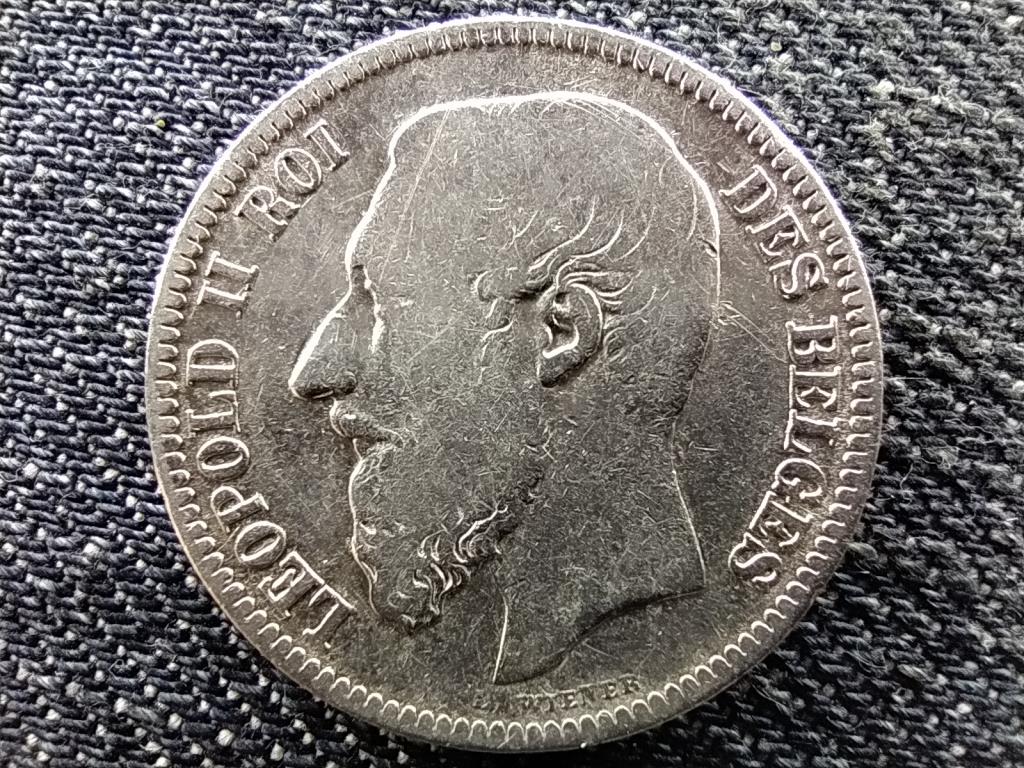 Belgium II. Lip&oacute;t (1865-1909) .835 ez&uuml;st 2 Frank (Francia felirat)