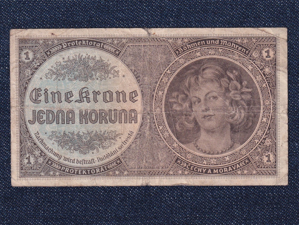 Csehorsz&aacute;g Cseh-Morva Protektor&aacute;tus (1939-1945) 1 Korona bankjegy