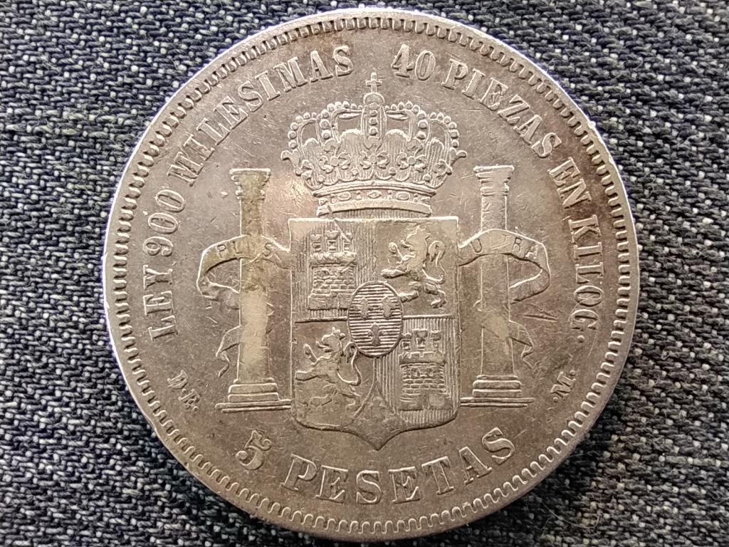 Spanyolorsz&aacute;g XII. Alfonz (1874-1885) .900 ez&uuml;st 5 Peseta