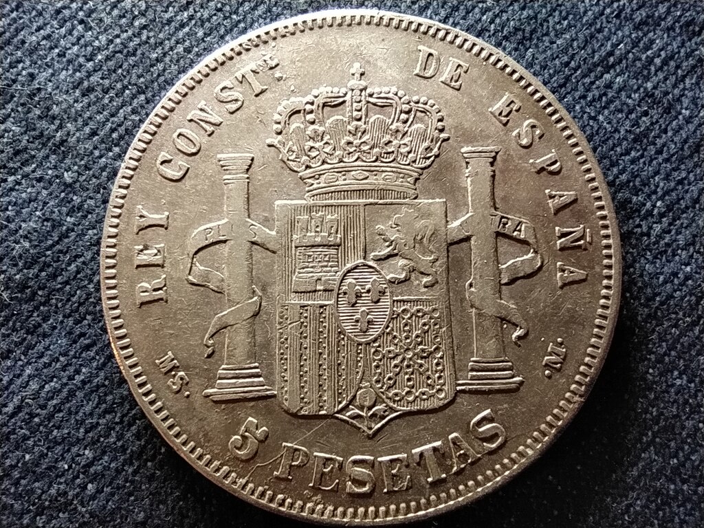 Spanyolorsz&aacute;g XIII. Alfonz (1886-1931) .900 ez&uuml;st 5 Peseta