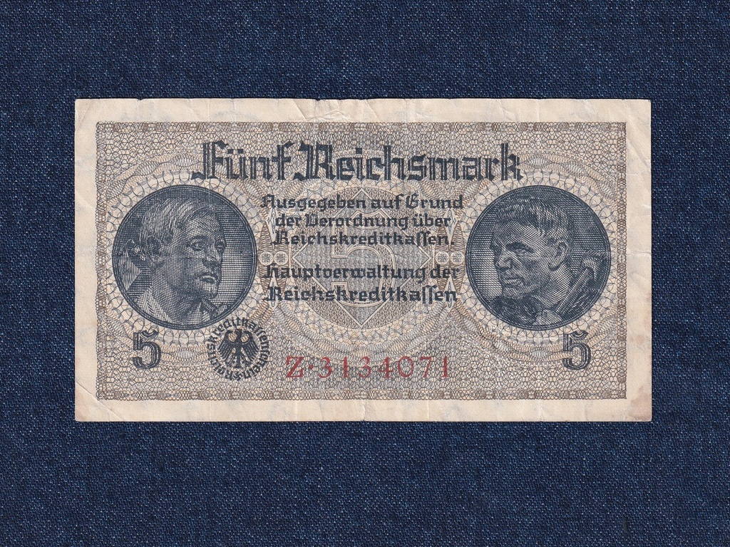 N&eacute;metorsz&aacute;g II. VH Megsz&aacute;llt n&eacute;met ter&uuml;let 5 birodalmi m&aacute;rka bankjegy