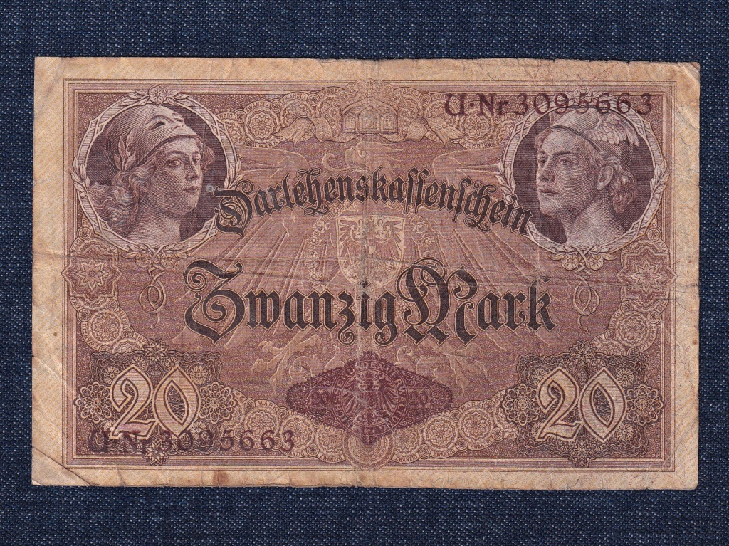 N&eacute;metorsz&aacute;g M&aacute;sodik Birodalom (1871-1918) 20 M&aacute;rka bankjegy