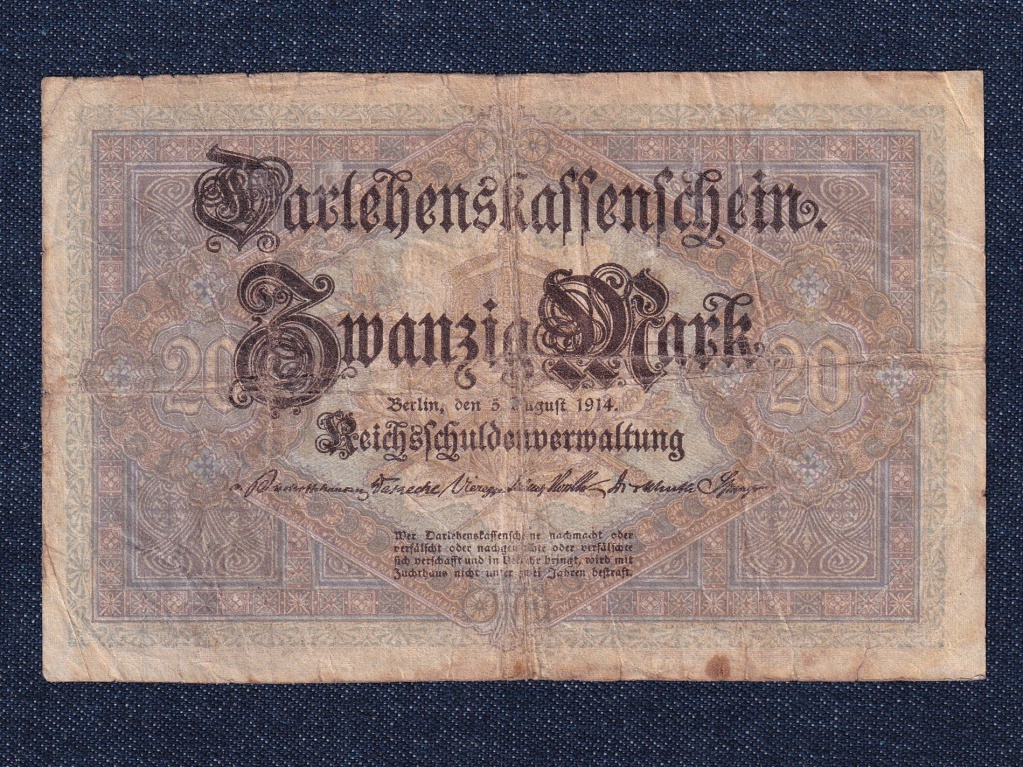 N&eacute;metorsz&aacute;g M&aacute;sodik Birodalom (1871-1918) 20 M&aacute;rka bankjegy