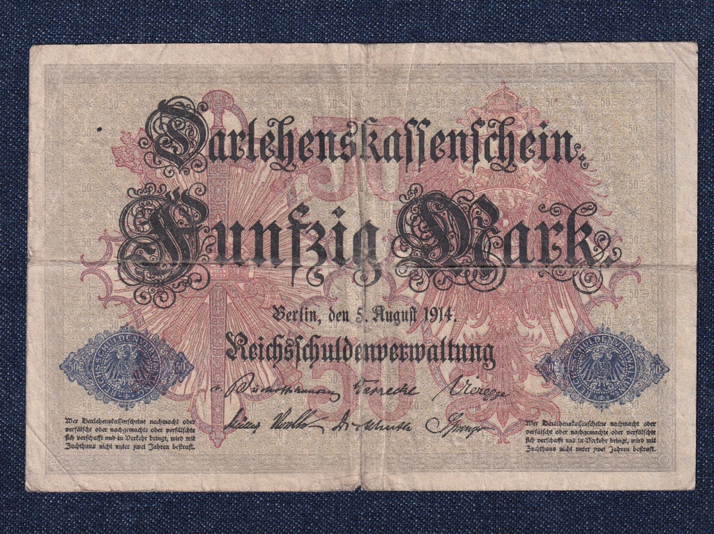 N&eacute;metorsz&aacute;g M&aacute;sodik Birodalom (1871-1918) pap&iacute;r 50 M&aacute;rka bankjegy