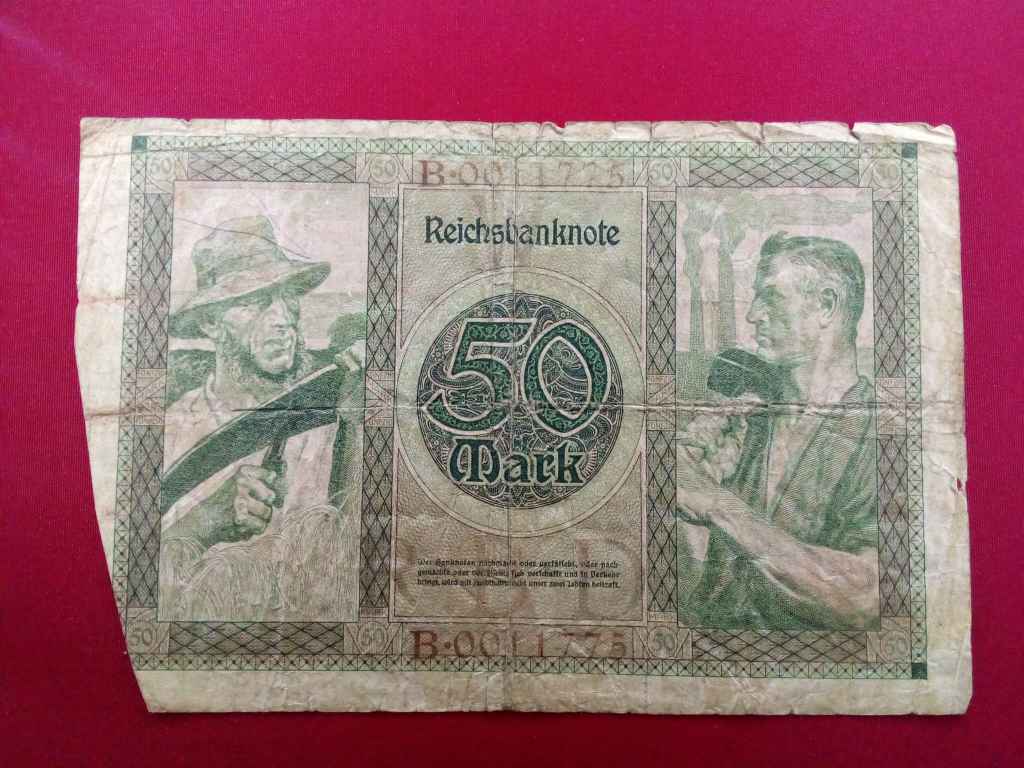 N&eacute;metorsz&aacute;g Weimari K&ouml;zt&aacute;rsas&aacute;g (1919-1933) 50 M&aacute;rka bankjegy