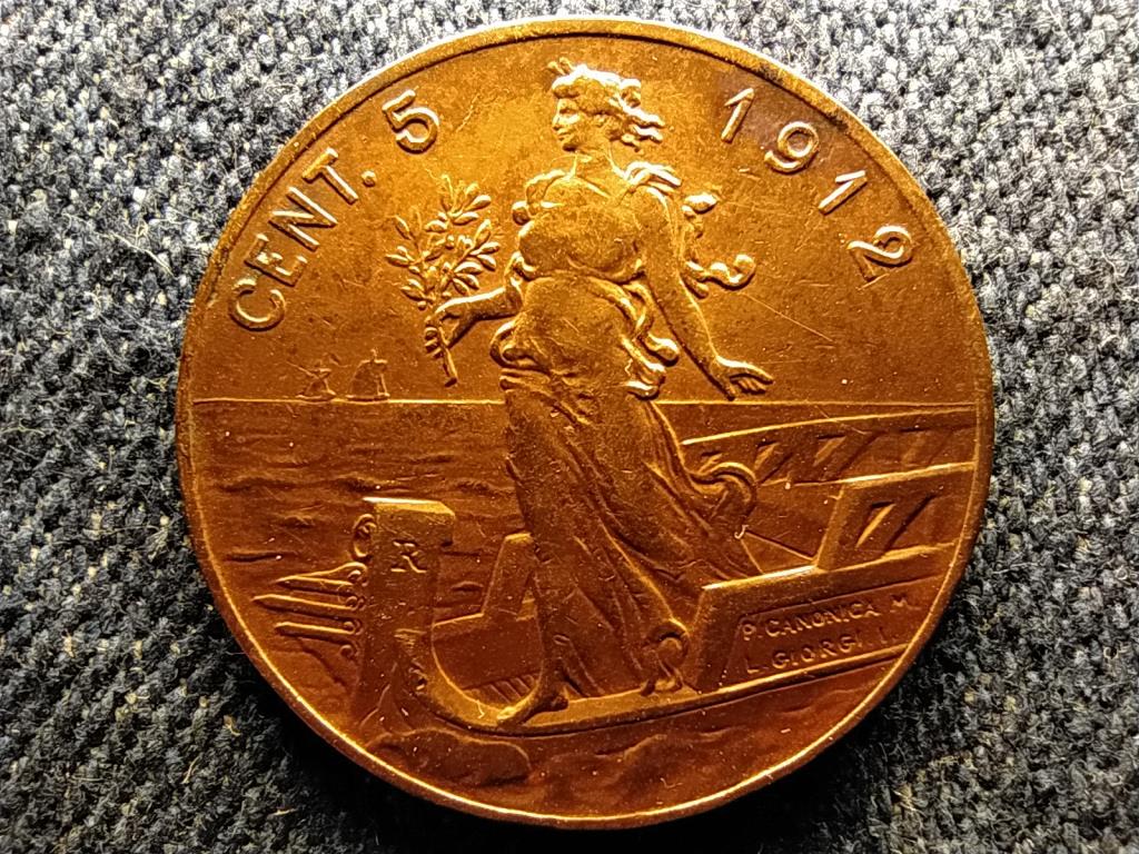 Olaszorsz&aacute;g III. Viktor Em&aacute;nuel (1900-1946) 5 Centesimi
