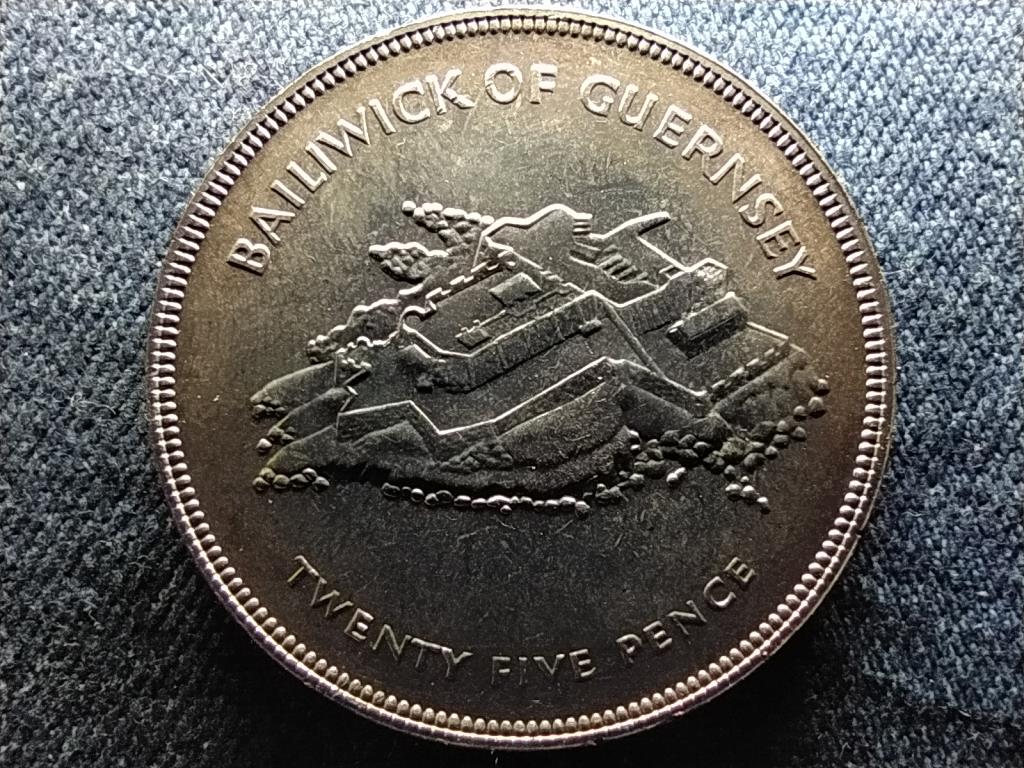 Guernsey II. Erzs&eacute;bet uralkod&aacute;s&aacute;nak 25. &eacute;vfordul&oacute;ja 25 penny