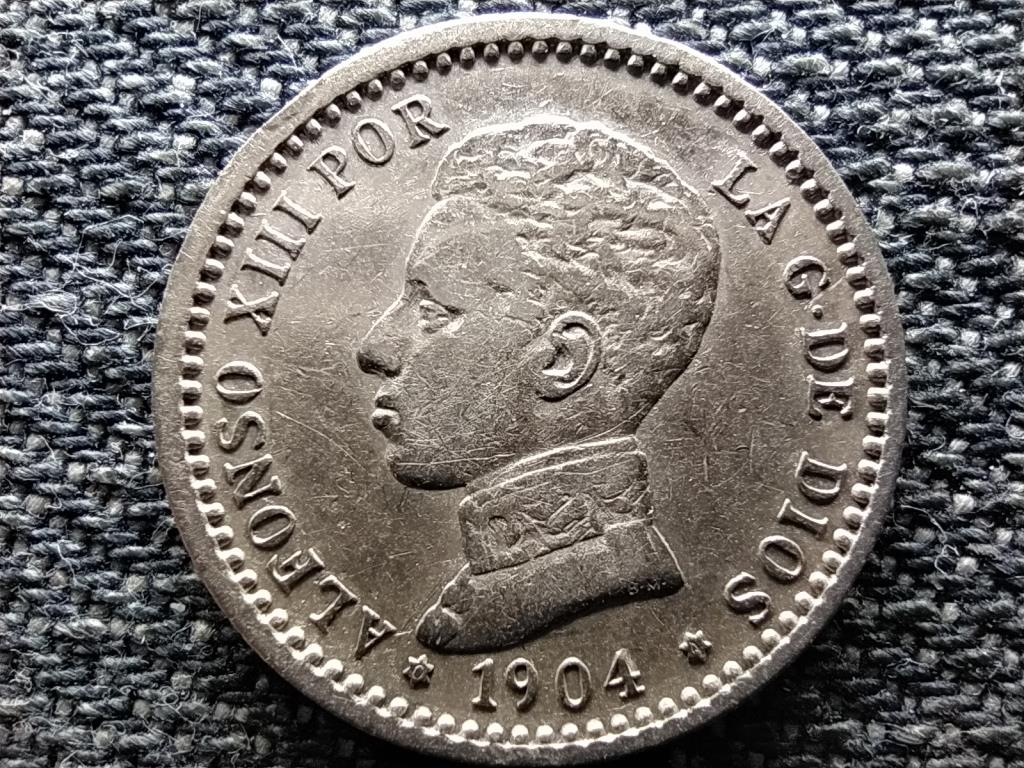 Spanyolorsz&aacute;g XIII. Alfonz (1886-1931) .835 ez&uuml;st 50 centimo