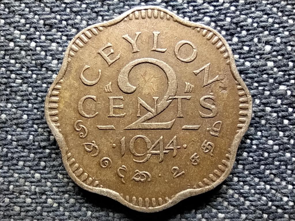Sri Lanka VI. Gy&ouml;rgy (1936-1952) 2 cent